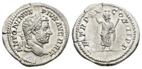Caracalla (AD 211-217).
Denarius
(AR, 20 mm, 3.42 g)
AD 212, Rome.

ANTONINVS PIVS AVG BRIT Head of Caracalla right, laureate. / P M TR P XV COS ...