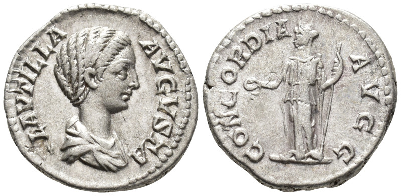 Plautilla, Augusta (202-205).
Denarius
(AR, 18 mm, 3.62 g)
AD 202-205, Rome....