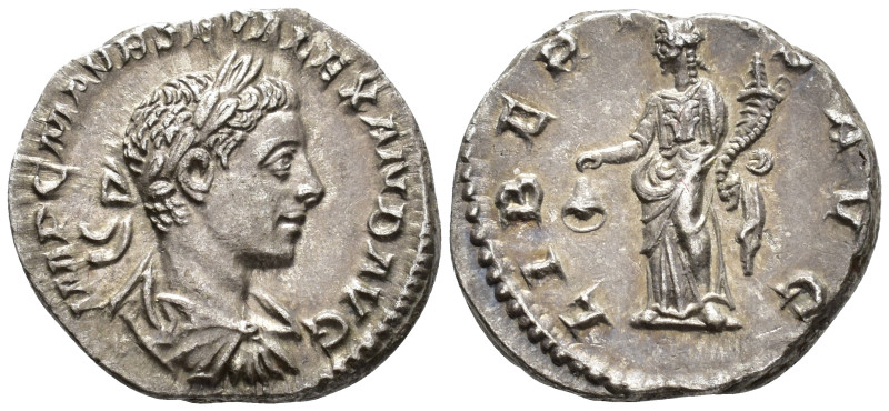 Severus Alexander (AD 222-235).
Denarius
(AR, 19 mm, 3.45 g)
AD 222-228, Rome...