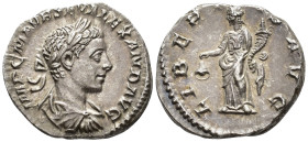 Severus Alexander (AD 222-235).
Denarius
(AR, 19 mm, 3.45 g)
AD 222-228, Rome.

IMP C M AVR SEV ALEXAND AVG Bust of Severus Alexander right, laur...