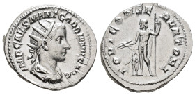 Gordian III (AD 238-244).
Antoninianus
(AR, 23 mm, 5.25 g)
AD 238-239, Rome.

IMP CAES M ANT GORDIANVS AVG Bust of Gordian III right, radiate, dr...