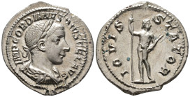 Gordian III (AD 238-244).
Denarius
(AR, 21 mm, 3.07 g)
AD 241-243, Rome.

IMP GORDIANVS PIVS FEL AVG Bust of Gordian III right, laureate, draped ...