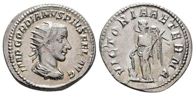 Gordian III (AD 238-244).
Antoninianus
(AR, 23 mm, 3.57 g)
AD 243-244, Rome....