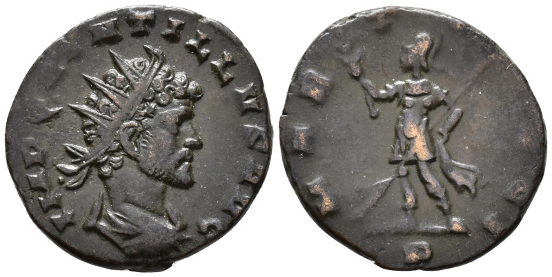 Quintillus (AD 270).
Antoninianus
(AE, 18 mm, 2.76 g)
AD 270, Mediolanum.

...