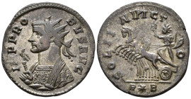 Probus (AD 276-282).
Antoninianus
(AE, 22 mm, 3.55 g)
AD 276-282, Rome.

IMP PROBVS AVG Bust of Probus left, radiate, wearing imperial mantle and...