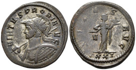 Probus (AD 276-282).
Antoninianus
(AE, 24 mm, 4.43 g)
AD 276-282, Ticinum.

VIRTVS PROBI AVG Bust of Probus left, radiate, helmeted and cuirassed...