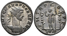 Probus (AD 276-282).
Antoninianus
(AE, 21 mm, 4.04 g)
AD 276, Rome.

IMP C M AVR PROBVS AVG Bust of Probus right, radiate and cuirassed. / P M TR...