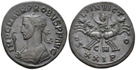Probus (AD 276-282).
Antoninianus
(AE, 22 mm, 3.95 g)
AD 276-282, Kyzikos.

IMP C M AVR PROBVS P F AVG Bust of Probus left, radiate, wearing impe...