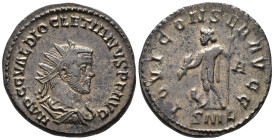 Diocletian (AD 284-305).
Antoninianus
(AE, 22 mm, 3.81 g)
AD 287-288, Lugdunum.

IMP C C VAL DIOCLETIANVS P F AVG Bust of Diocletian right, radia...