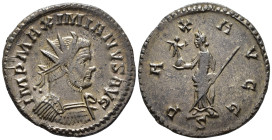 Maximianus, first reign (AD 286-305).
Antoninianus
(AE, 22 mm, 3.94 g)
AD 290-294, Lugdunum.

IMP MAXIMIANVS AVG Bust of Maximianus right, radiat...
