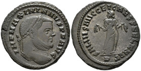 Maximianus, first reign (AD 286-305).
Follis
(AE, 28 mm, 8.77 g)
AD 299-303, Carthage.

IMP MAXIMIANVS P F AVG Head of Maximianus right, laureate...