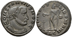 Constantius I, Caesar (AD 293-305).
Follis
(AE, 27 mm, 10.14 g)
AD 301-303, Lugdunum.

CONSTANTIVS NOB C Bust of Constantius I right, laureate an...