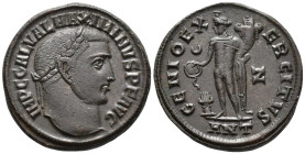 Maximinus II (AD 310-313).
Follis
(AE, 23 mm, 7.52 g)
AD 310-311, Antioch.

IMP C GAL VAL MAXIMINVS P F AVG Bust of Maximinus II right, laureate....