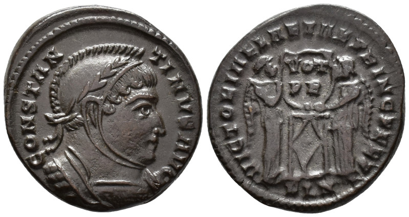 Constantine I (AD 307/310-337).
Follis
(AE, 18 mm, 3.24 g)
AD 319, Londinium....