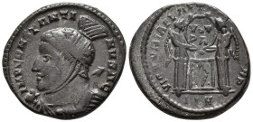 Constantine I (AD 307/310-337).
Follis
(AE, 18 mm, 3.28 g)
AD 319-320, Londinium.

IMP CONSTANTINVS AG Bust of Constantine I left, helmeted and c...