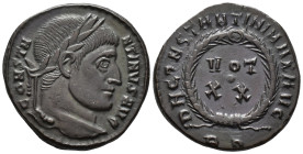 Constantine I (AD 307/310-337).
Follis
(AE, 19 mm, 3.11 g)
AD 321, Rome.

CONSTANTINVS AVG Head of Constantine I right, laureate. / D N CONSTANTI...