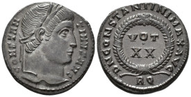 Constantine I (AD 307/310-337).
Follis
(AE, 18 mm, 2.64 g)
AD 321, Rome.

CONSTANTINVS AVG Head of Constantine I right, laureate. / D N CONSTANTI...