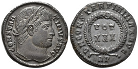 Constantine I (AD 307/310-337).
Follis
(AE, 20 mm, 3.17 g)
AD 329, Rome.

CONSTANTINVS AVG Head of Constantine I right, laureate. / D N CONSTANTI...