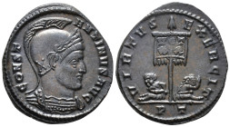 Constantine I (AD 307/310-337).
Follis
(AE, 20 mm, 3.07 g)
AD 319-320, Ticinum.

CONSTANTINVS AVG Bust of Constantine I right, helmeted and cuira...