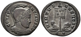 Constantine I (AD 307/310-337).
Follis
(AE, 20 mm, 3.08 g)
AD 319-320, Ticinum.

CONSTANTINVS AVG Bust of Constantine I right, helmeted and cuira...