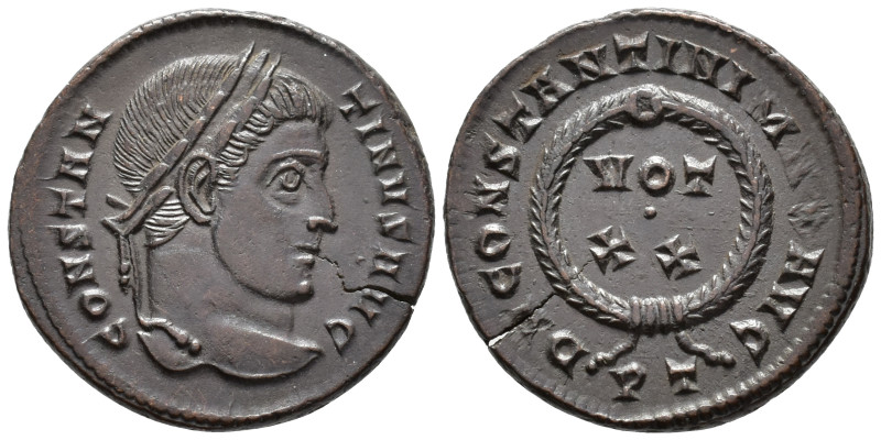 Constantine I (AD 307/310-337).
Follis
(AE, 18 mm, 2.80 g)
AD 320-321, Ticinu...