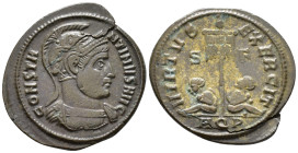 Constantine I (AD 307/310-337).
Follis
(AE, 21 mm, 2.78 g)
AD 320, Aquileia.

CONSTANTINVS AVG Bust of Constantine I right, helmeted and cuirasse...