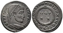Constantine I (AD 307/310-337).
Follis
(AE, 18 mm, 3.02 g)
AD 321, Aquileia.

CONSTANTINVS AVG Head of Constantine I right, laureate. / D N CONST...