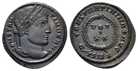 Constantine I (AD 307/310-337).
Follis
(AE, 19 mm, 2.97 g)
AD 320-321, Siscia.

CONSTANTINVS AVG Head of Constantine I right, laureate. / D N CON...