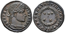Constantine I (AD 307/310-337).
Follis
(AE, 19 mm, 2.77 g)
AD 320-321, Siscia.

CONSTANTINVS AVG Head of Constantine I right, laureate. / D N CON...