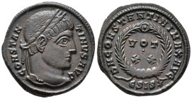 Constantine I (AD 307/310-337).
Follis
(AE, 19 mm, 3.53 g)
AD 320-321, Siscia.

CONSTANTINVS AVG Head of Constantine I right, laureate. / D N CON...