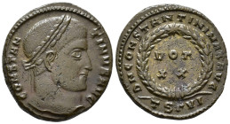 Constantine I (AD 307/310-337).
Follis
(AE, 19 mm, 3.17 g)
AD 324, Thessalonica.

CONSTANTINVS AVG Head of Constantine I right, laureate. / D N C...