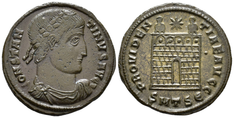 Constantine I (AD 307/310-337).
Follis
(AE, 20 mm, 3.21 g)
AD 326-328, Thessa...