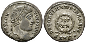 Constantine I (AD 307/310-337).
Follis
(AE, 19 mm, 3.69 g)
AD 326, Heraclea.

CONSTANTINVS AVG Head of Constantine I right, laureate. / D N CONST...
