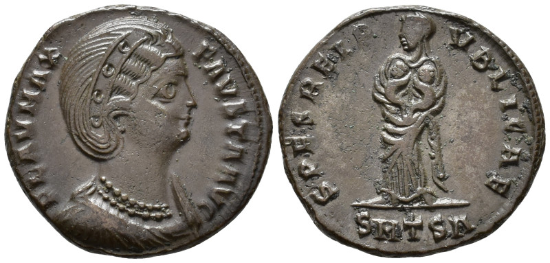 Fausta, Augusta (AD 324-326).
Follis
(AE, 19 mm, 3.54 g)
AD 326-328, Thessalo...