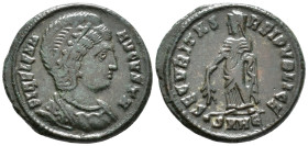 Helena, Augusta (AD 324-328/30).
Follis
(AE, 19 mm, 3.03 g)
AD 327-329, Heraclea.

FL HELENA AVGVSTA Bust of Helena right, diademed and draped. /...