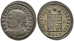 Constantine II, Caesar (AD 316-337).
Follis
(AE, 21 mm, 2.55 g)
AD 327, Arelate.

CONSTANTINVS IVN NOB C Bust of Constantine II left, laureate, d...