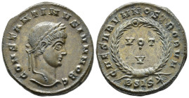 Constantine II, Caesar (AD 316-337).
Follis
(AE, 19 mm, 3.80 g)
AD 320-321, Siscia.

CONSTANTINVS IVN NOB C Head of Constantine II right, laureat...