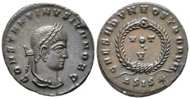 Constantine II, Caesar (AD 316-337).
Follis
(AE, 19 mm, 3.30 g)
AD 320-321, Siscia.

CONSTANTINVS IVN NOB C Head of Constantine II right, laureat...