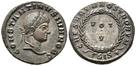 Constantine II, Caesar (AD 316-337).
Follis
(AE, 19 mm, 3.19 g)
AD 320-321, Siscia.

CONSTANTINVS IVN NOB C Head of Constantine II right, laureat...