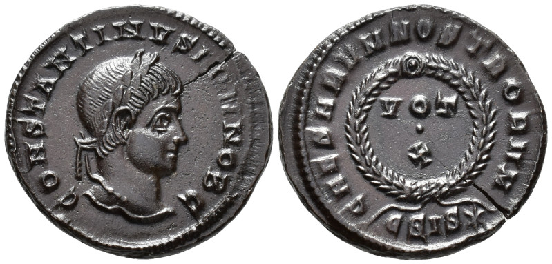Constantine II, Caesar (AD 316-337).
Follis
(AE, 20 mm, 3.10 g)
AD 320-321, S...