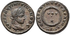 Constantine II, Caesar (AD 316-337).
Follis
(AE, 19 mm, 2.99 g)
AD 320-321, Siscia.

CONSTANTINVS IVN NOB C Head of Constantine II right, laureat...