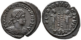 Constantius II, Caesar (AD 324-337).
Follis
(AE, 18 mm, 2.32 g)
AD 330-331, Treveri.

FL IVL CONSTANTIVS NOB C Bust of Constantius II right, laur...