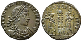 Constantius II, Caesar (AD 324-337).
Follis
(AE, 16 mm, 2.50 g)
AD 329-330, Rome.

FL IVL CONSTANTIVS NOB C Bust of Constantius II right, laureat...