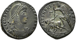 Constantius II (AD 337-361).
Maiorina
(AE, 23 mm, 5.71 g)
AD 351-354, Cyzikus.

D N CONSTANTIVS P F AVG Bust of Constantius II right, Pearl-diade...