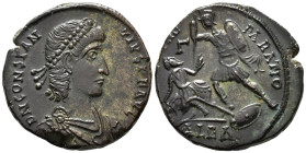 Constantius II (AD 337-361).
Maiorina
(AE, 23 mm, 6.14 g)
AD 351-355, Alexandria.

D N CONSTANTIVS P F AVG Bust of Constantius II right, Pearl-di...