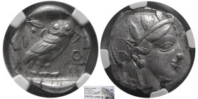 ATTICA, Athens. 455-440 BC. Silver Tetradrachm. NGC-Choice XF.
