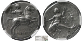 CALABRIA, Tarentum. Ca. 280-240 BC. AR Nomos. NGC-Choice VF.