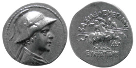 KINGS of BAKTRIA. Eukratides I. ca. 171-145 BC. AR Drachm