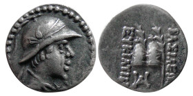 KINGS of BAKTRIA. Eukratides I. ca. 171-145 BC. AR Obol