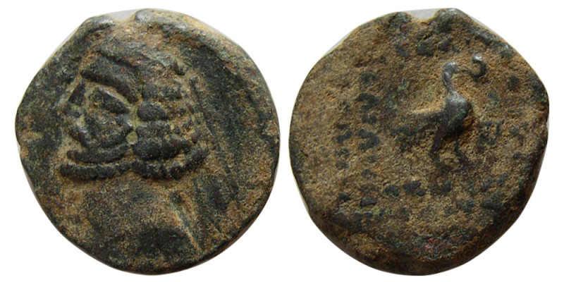 KINGS of PARTHIA, Orodes II 57-37 BC. Æ Chalkos (2.56 gm; 15 mm). Ekbatana mint....